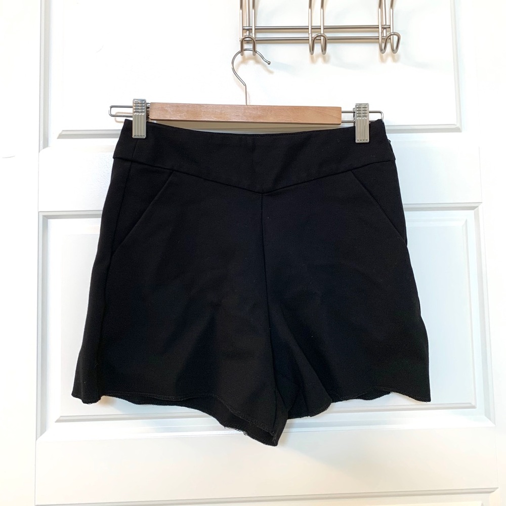 Zara Black Fabric High Waisted Shorts